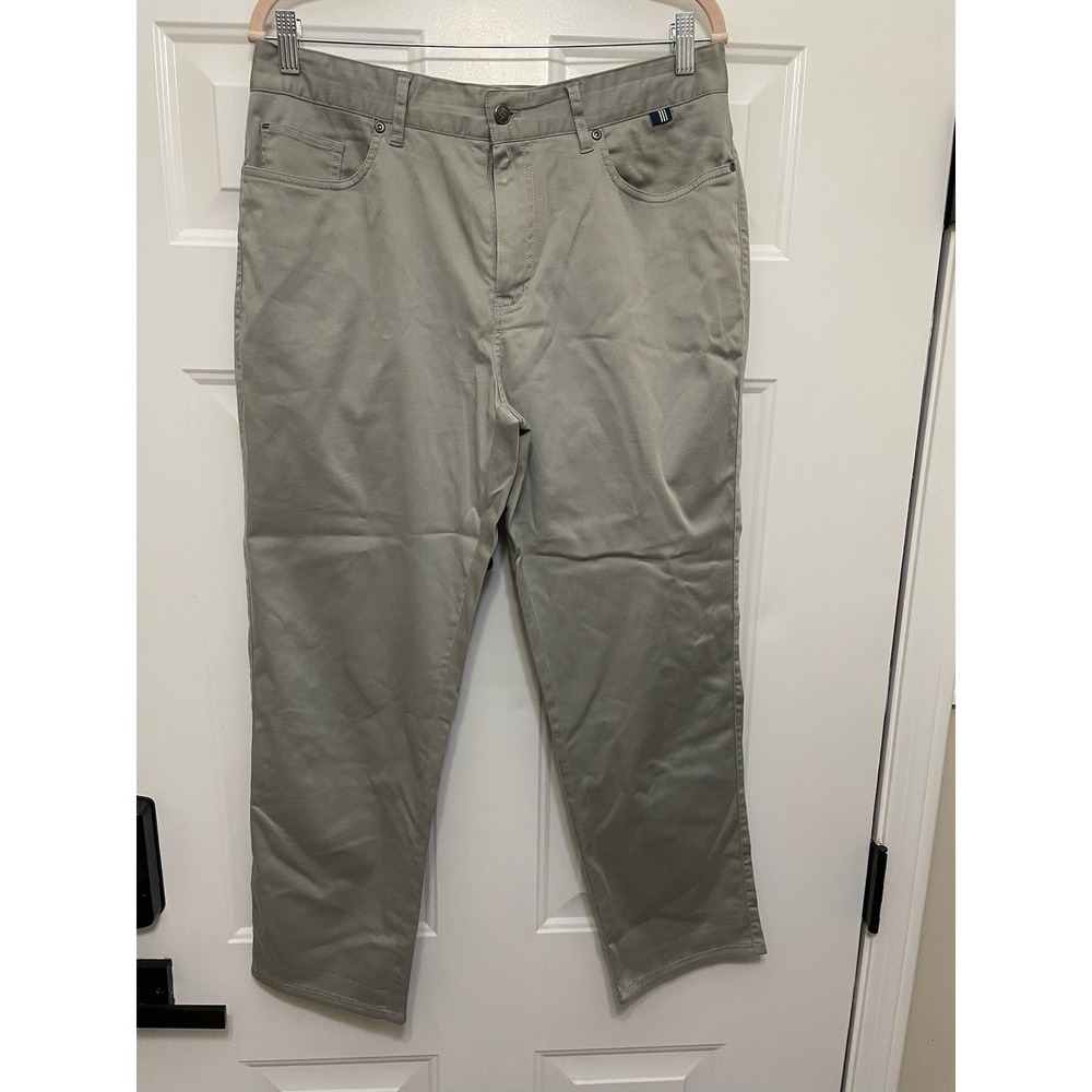 Live Forever Golf Pants Mens 34x30 Gray LFG Carson Canvas 5 Pocket Active Casual